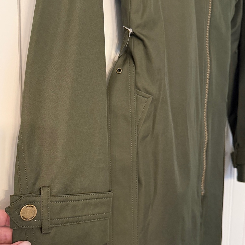 Michael Kors Olive Trench Coat - Picture 3 of 7
